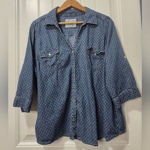 Womens Sonoma Plus Vintage Denim Shirt Size 2X
